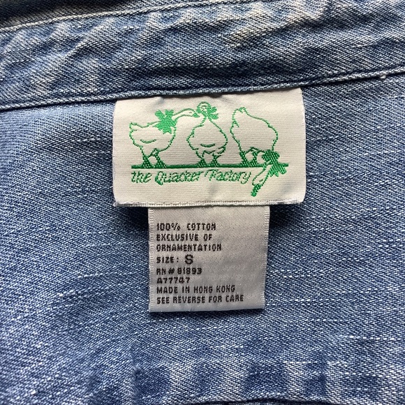 The Quacker Factory Denim Snowflake Button Down Shirt - Picture 2 of 2